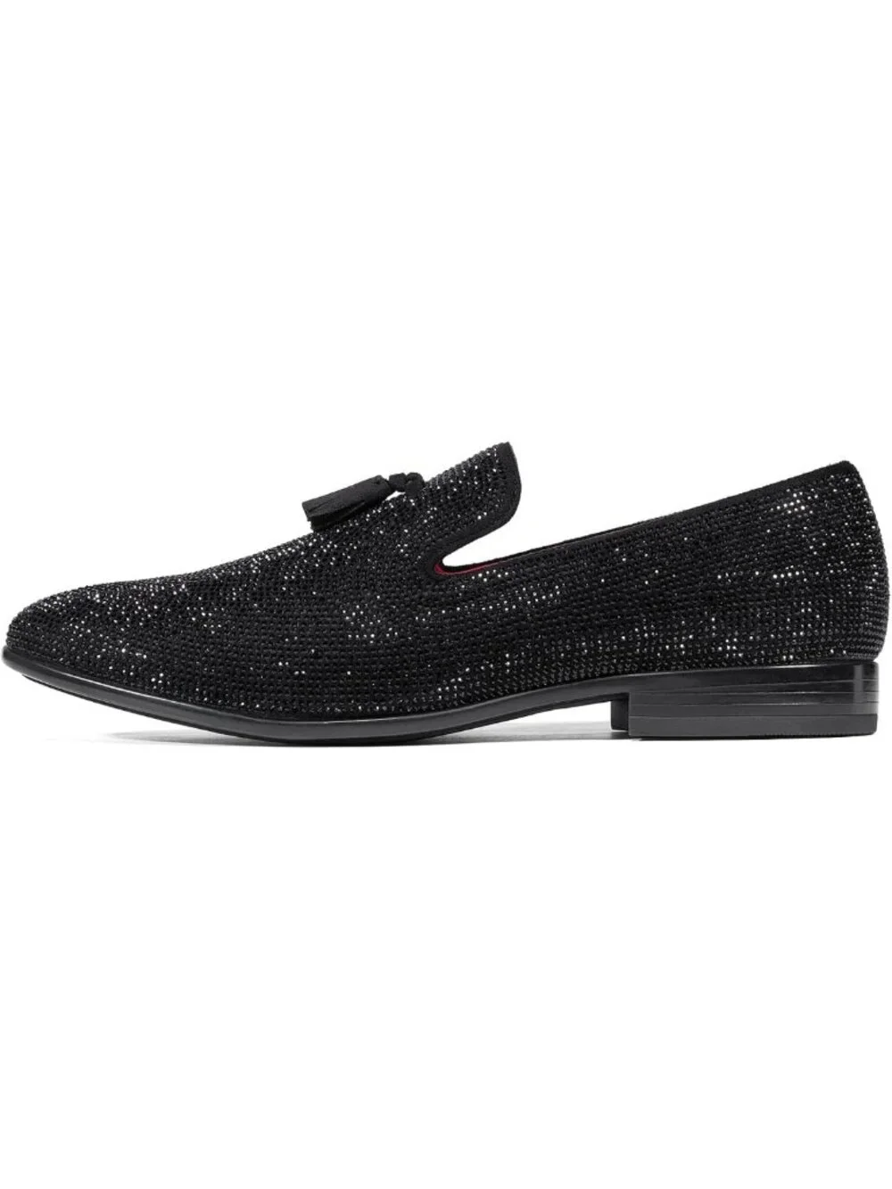 Stylish Rhinestone Tuxedo Loafers for Men | Slip-On Formal Dress Shoes for